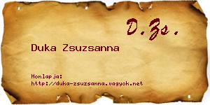 Duka Zsuzsanna névjegykártya
